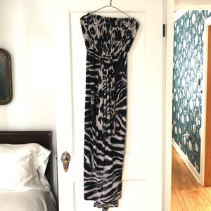 TBags Los Angeles Strapless Animal Print Dress